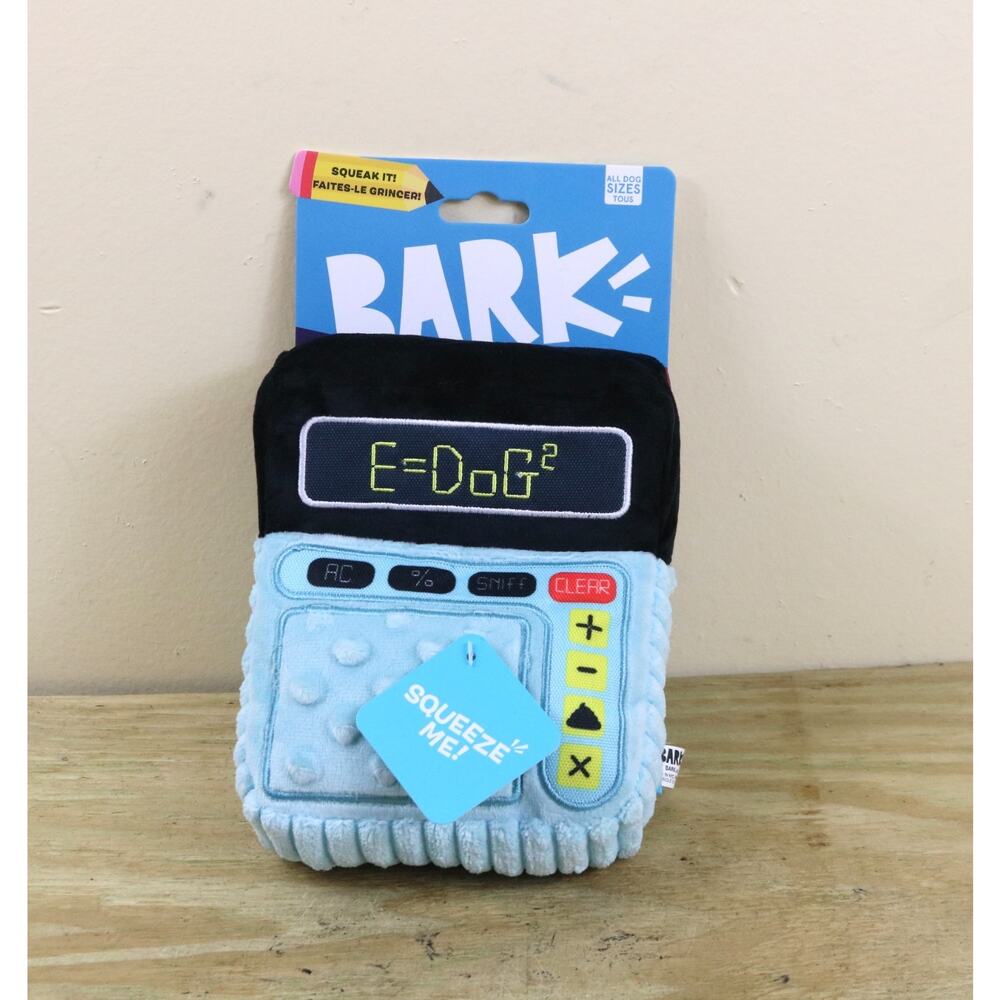 New Bark Box Bark Teacher's Pet Squeak U Later Calculator Plush Dog Toy